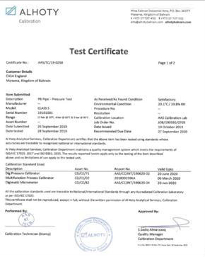 Casa England Polybutane Pipe 15mm — test certificate 1 of 4